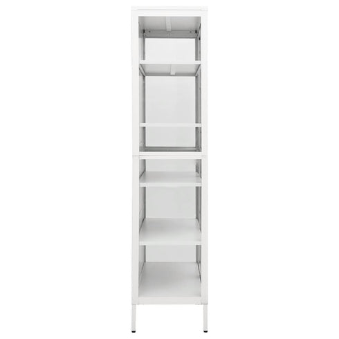 Lady Jillian -  Display Cabinet White 90x40x180 cm Steel and Tempered Glass